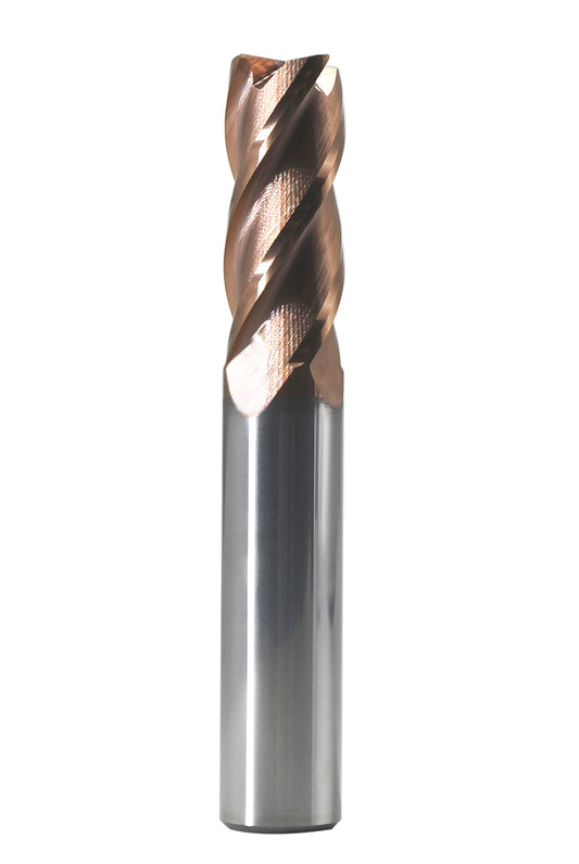 4 Flute 0.5mm Radius Coated Universal Carbide Hi-Helix Endmills